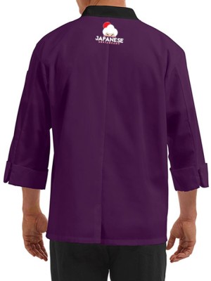 Traditional 3/4 Length Sleeve Chef Coat Purple