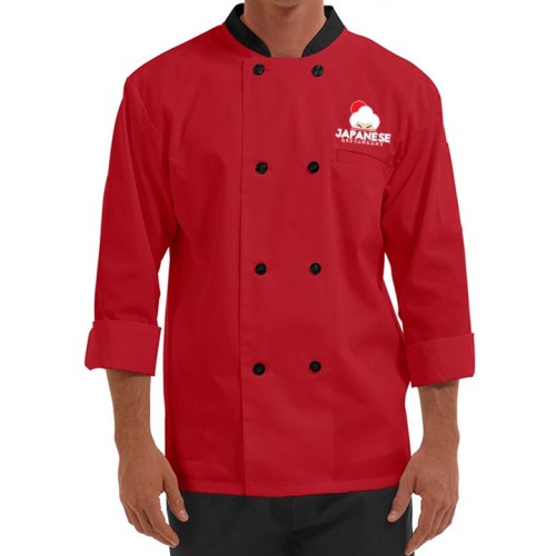 Traditional 3/4 Length Sleeve Chef Coat Red