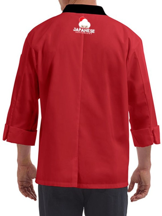 Traditional 3/4 Length Sleeve Chef Coat Red