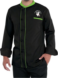 Dual Tone Executive Chef Coat Black