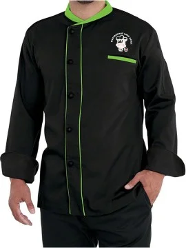 Dual Tone Executive Chef Coat Black