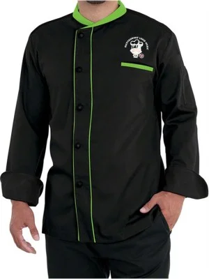 Dual Tone Executive Chef Coat Black