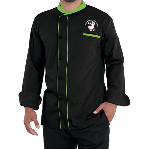 Dual Tone Executive Chef Coat Black