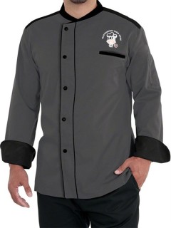Dual Tone Executive Chef Coat Grey 