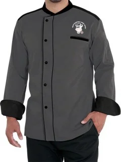 Dual Tone Executive Chef Coat Grey