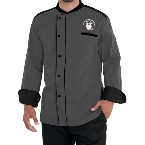 Dual Tone Executive Chef Coat Grey 