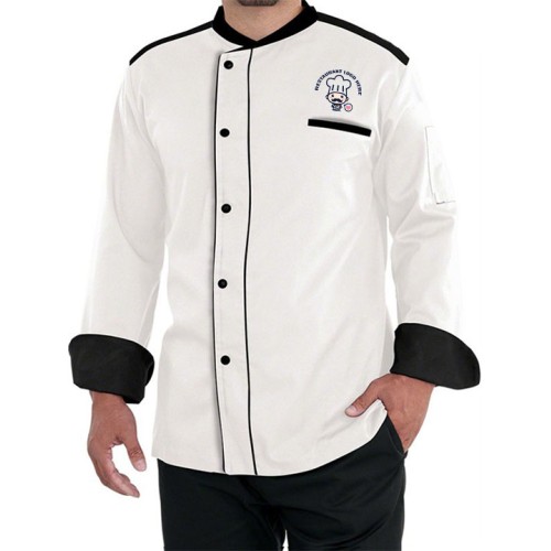 Dual Tone Executive Chef Coat White  