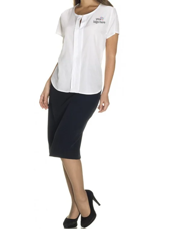 Receptionist Uniform Set – Shirt & Blue Skirt Long