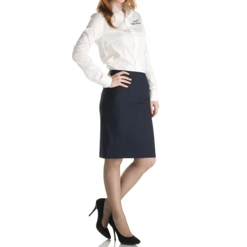 Receptionist Uniform Set – Shirt & Blue Skirt