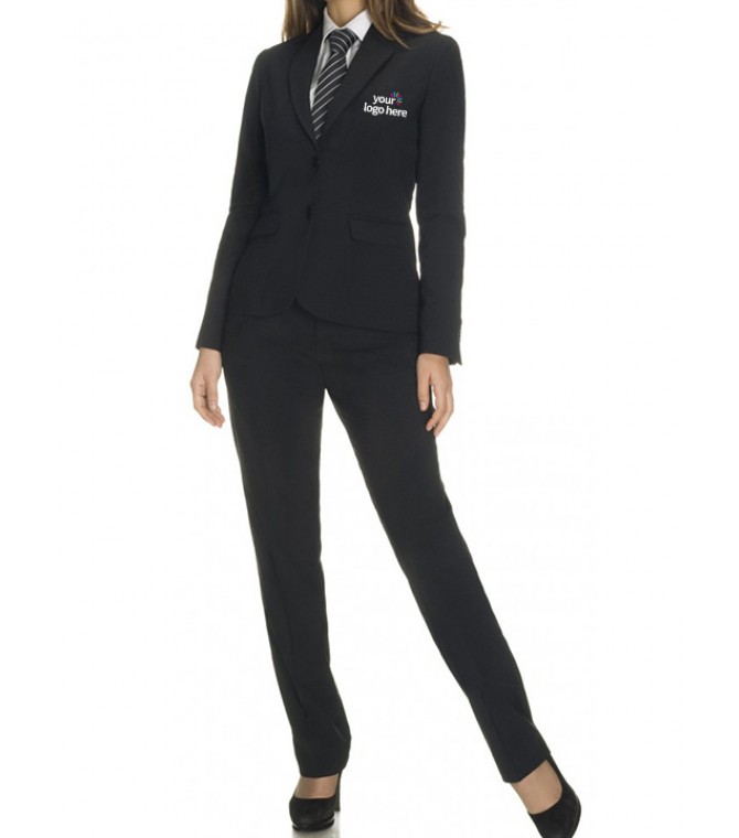 Black suit and pant receptionist uniform
