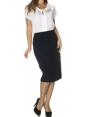 Receptionist Uniform Set – Shirt & Blue Skirt Long
