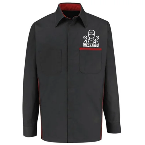 Automotive Mechanic Shirts Full Sleeve Black Red