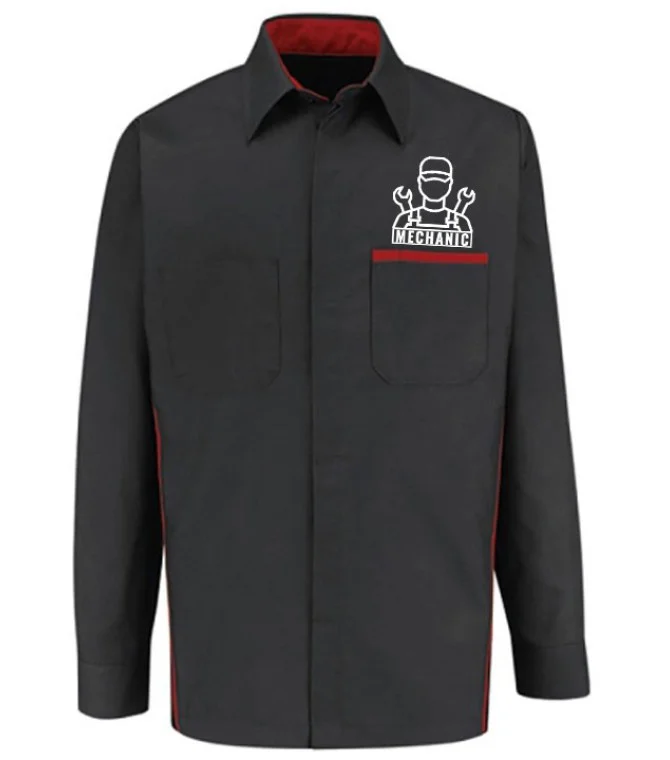 Automotive Mechanic Shirts Full Sleeve Black Red Automotive Mechanic Shirts Full Sleeve Black Red