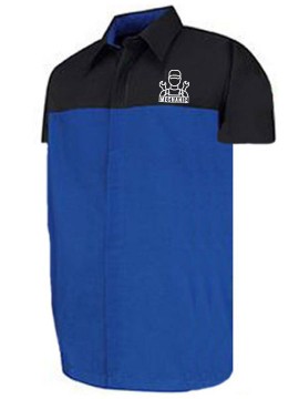 Automotive Mechanic Shirts Half Sleeve Black Blue
