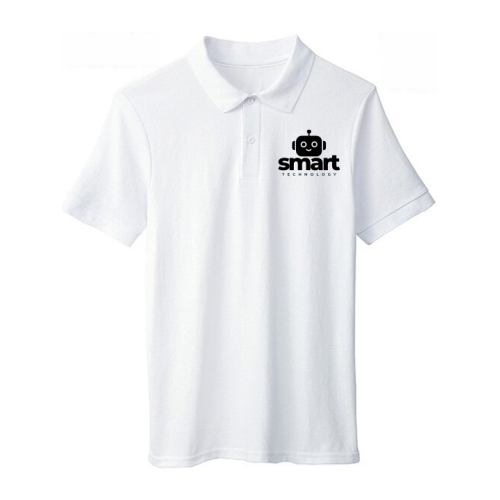Economy Dri Cool White Polo T-Shirts Logo Printed