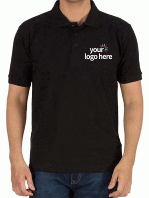 Personalized Polo Cotton T-Shirt Black