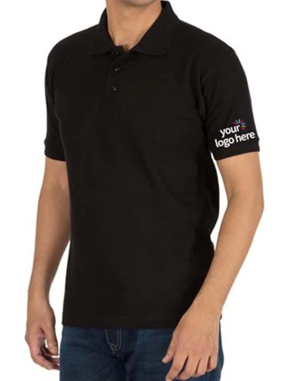 Personalized Polo Cotton T-Shirt Black
