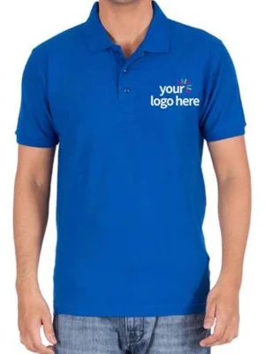 Personalized Polo Cotton T-Shirt Blue Personalized Polo Cotton T-Shirt Blue