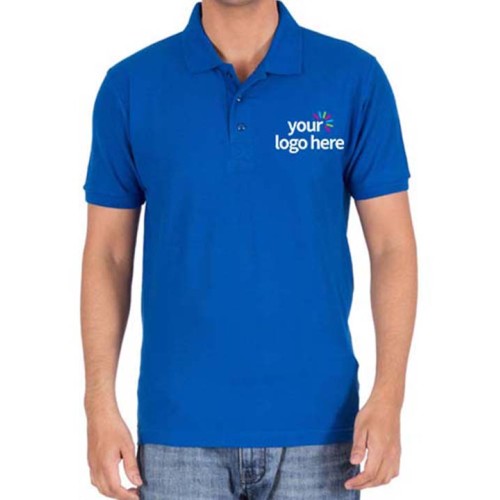 Personalized Polo Cotton T-Shirt Blue