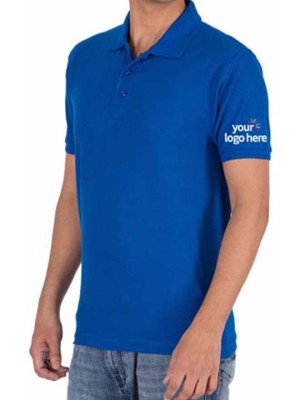 Personalized Polo Cotton T-Shirt Blue