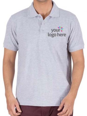 Personalized Polo Cotton T-Shirt Gray