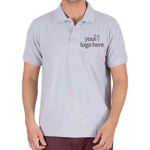 Personalized Polo Cotton T-Shirt Gray