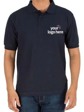 Personalized Polo Cotton T-Shirt Navy Blue