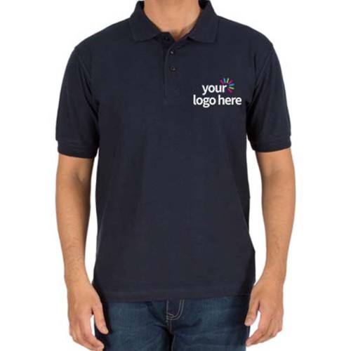 Personalized Polo Cotton T-Shirt Navy Blue