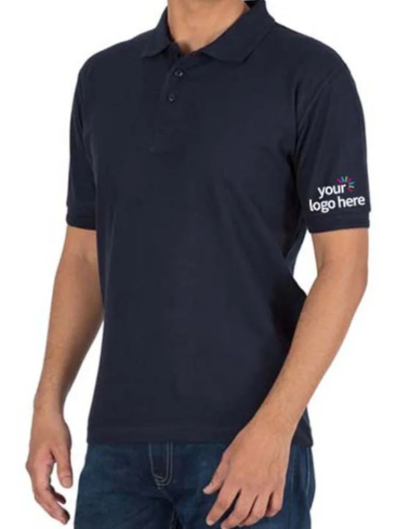 Personalized Polo Cotton T-Shirt Navy Blue
