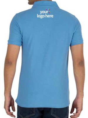 Personalized Polo Cotton T-Shirt Sky Blue