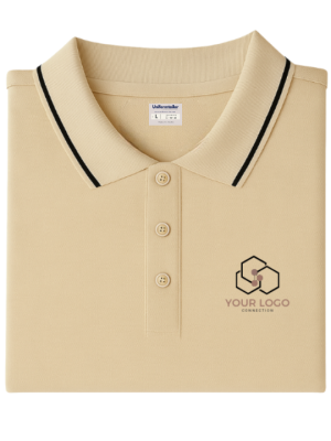 Customized Polo T-Shirt Beige With Tipping