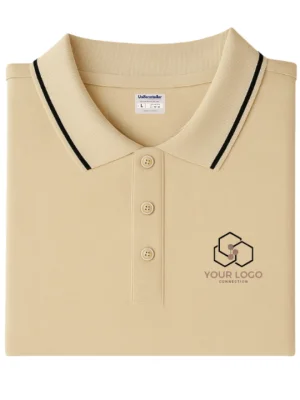 Customized Polo T-Shirt Beige With Tipping