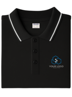 Customized Polo T-Shirt Black With Tipping