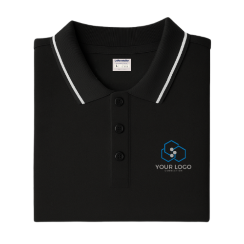 Customized Polo T-Shirt Black With Tipping