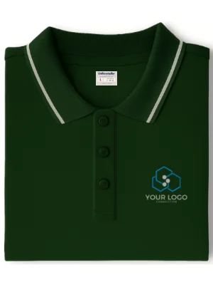 Customized Polo T-Shirt Dark Green With Tipping