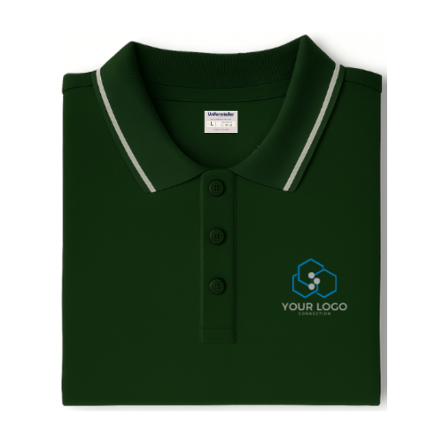 Customized Polo T-Shirt Dark Green With Tipping