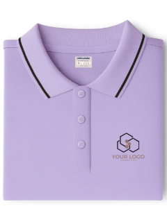 Customized Polo T-Shirt Lilac With Tipping