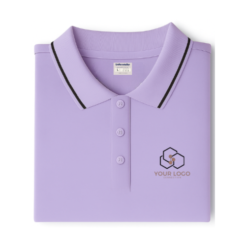 Customized Polo T-Shirt Lilac With Tipping