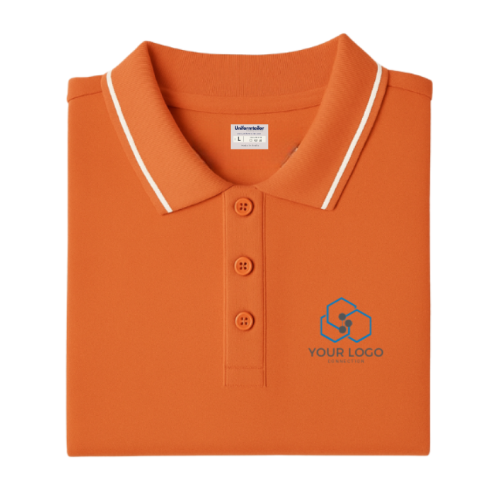 Customized Polo T-Shirt Orange With Tipping