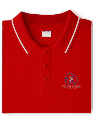 Customized Polo T-Shirt Red With Tipping