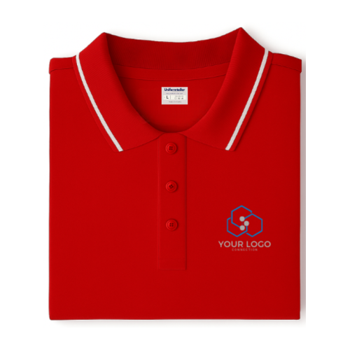 Customized Polo T-Shirt Red With Tipping