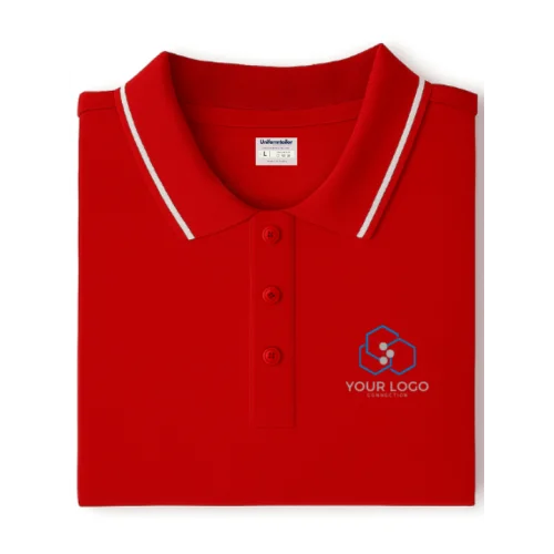 Customized Polo T-Shirt Red With Tipping