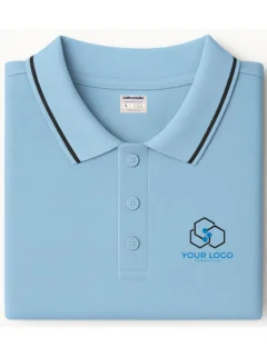 Customized Polo T-Shirt Sky Blue With Tipping