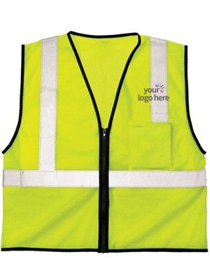 Neon Zip Closure Reflective Workwear Vest