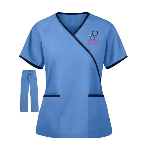 Women's Designer Mock Wrap Scrub Suit