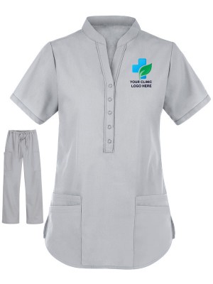 CareElite Women's Mandarin Collar Scrub Suit