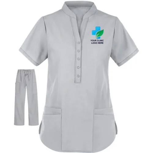 CareElite Women's Mandarin Collar Scrub Suit