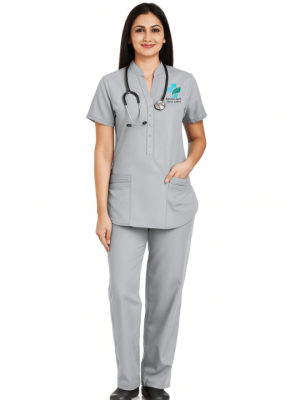 CareElite Women's Mandarin Collar Scrub Suit