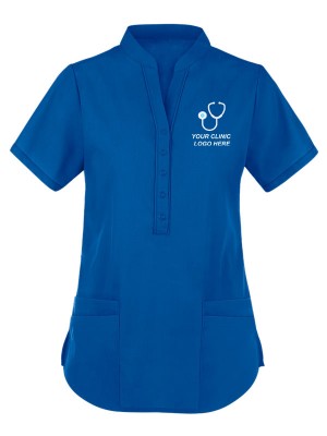 Women's Mandarin Collar Designer Scrub Top