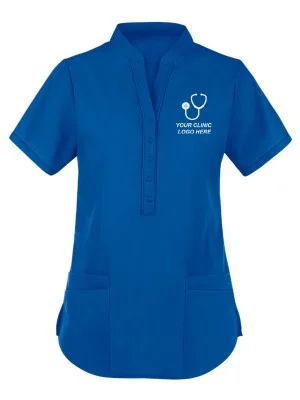 Women's Mandarin Collar Designer Scrub Top Women's Mandarin Collar Designer Scrub Top